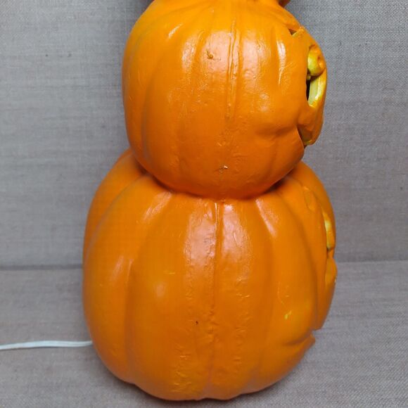 VTG 90s Paper Magic 18" Stacked Jack-O-Lantern Pumpkin Lighted Totem Halloween - Picture 9 of 12